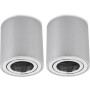2er Set LED Aufbauspot GU10 Schwenkbar Alu Gebürstet Rund | 230V Aluminium