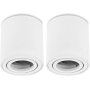 Aufbauspots LED GU10 2er Set weiß | Deckenstrahler rund Spot