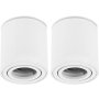 Aufbaustrahler IP20 GU10 LED Rund aus Aluminium Weiß Matt 230V Schwenkbar | 2er Sparpack (Ohne Leuchtmittel)
