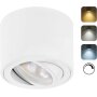 LED Aufbauspots 5W 230V Weiß Schwenkbar | CCT Modul Dimmbar Spot