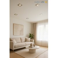 LED Einbaustrahler Eckig Flach | 3,5W Warmweiß...