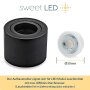 Aufbauspot schwarz rund warmweiß 5 Watt dimmbar warmweiß LED