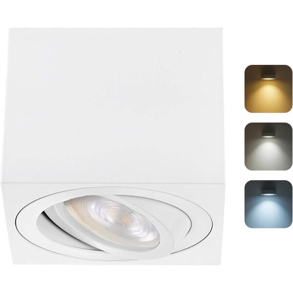 LED Aufbauspot 5W Schwenkbar | 230V CCT Modul Weiß Flach Spots