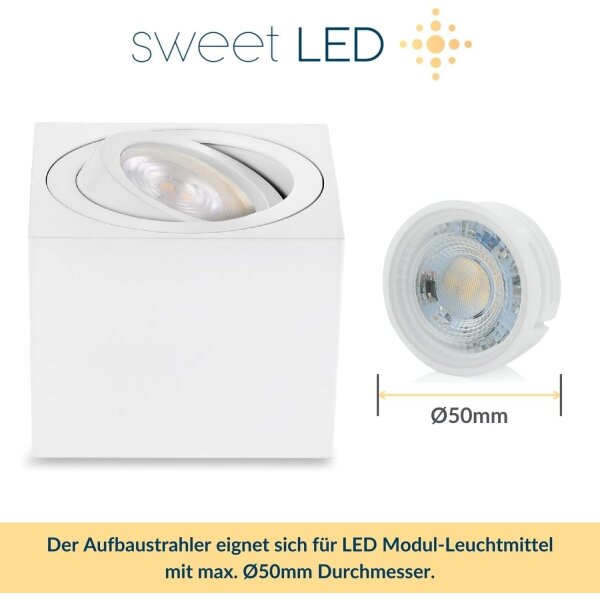LED Aufbauspot 5W Schwenkbar | 230V CCT Modul Weiß Flach Spots