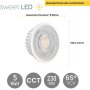 LED-Modul 3CCT 230V 5W 460lm Ø50mm, 23mm Flach – 4er Set LED Leuchtmittel mit 3 Lichtfarben für GU10 Spots