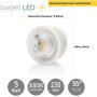 LED-Modul 5W Warmweiß 320lm Ø50mm, 20mm Flach – 4er Set Keramik-Module als Ersatz für GU10 Spots
