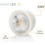 LED-Modul 5W Warmweiß 320lm Ø50mm, 20mm Flach – 4er Set Keramik-Module als Ersatz für GU10 Spots
