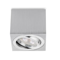 Eckig Alu gebürstet Aufbaustrahler | 5W LED flach...