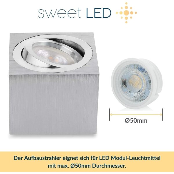 LED Aufbauspot 5W 230V Schwenkbar | Deckenstrahler Alu CCT Modul