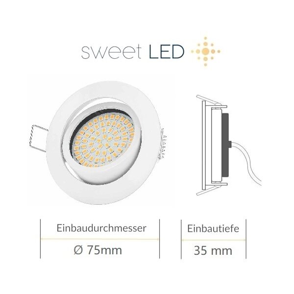 LED Einbaustrahler 230V 5W Dimmbar | 3000K Deckeneinbaustrahler