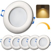 LED Einbaustrahler 6,5W 230V IP44 Dimmbar | 5er Set 3000K...