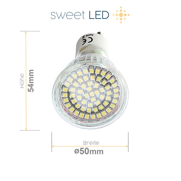LED Einbaustrahler für Badezimmer 230V - GU10 Spots LED Aluminium Gebürstet IP44 3W Kaltweiß 68 mm Lochmaß - Deckenstrahler 6er Sparpack