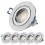 LED Einbaustrahler für Badezimmer 230V - GU10 Spots LED Aluminium Gebürstet IP44 3W Kaltweiß 68 mm Lochmaß - Deckenstrahler 6er Sparpack