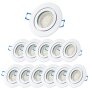 Einbaustrahler Bad LED - GU10 Deckenstrahler 230V Aluminium weiß matt - Led Leuchtmittel IP44 3 Watt warmweiß Lochmaß 68 mm - 12er Sparpack