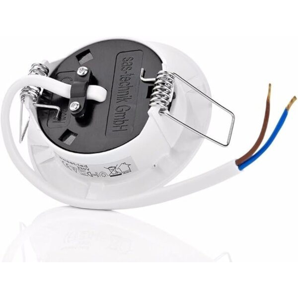 LED Einbaustrahler flach 230V - deckenstrahler LED rund Einbautiefe 30 mm - LED Spots decke lochmaß 65 mm - Einbauleuchten 3.5W 330 lm weiß - 3000K