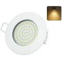 LED Einbaustrahler Weiß flach | 3,5W 230V Ø65mm Warmweiß Spots