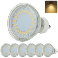 6er Set LED GU10 Lampe 5W Warmweiß (3000K) 430lm | 230V Leuchten Halogen Ersatz