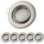 LED Einbaustrahler 5W GU10 230V Schwenkbar | 6er Set 3000K Chrom