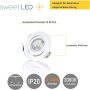 LED Einbaustrahler 230V rund weiß IP20 5 Watt 3000K 3Step 6er