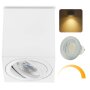 7W LED Aufbaustrahler Dimmbar | Eckig Weiß Alu 230V Schwenkbar