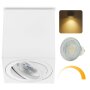 GU10 Aufbaustrahler LED eckig dimmbar schwenkbar | Aufbauspot weiß matt 7W warmweiß Aluminium Deckenspot