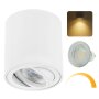 GU10 LED Aufbaustrahler schwenkbar dimmbar 7W warmweiß | Aufbauspots weiß matt aus Aluminium