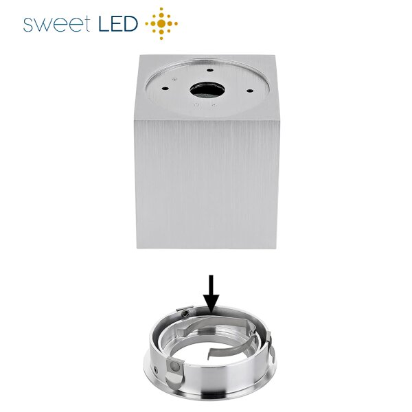 LED Aufbaustrahler GU10 eckig schwenkbar | 230V Aufbauspot 7W warmweiß Aluminium Deckenspot