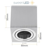 LED Aufbaustrahler GU10 eckig schwenkbar | 230V...