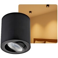 LED Aufbauspot GU10 Schwenkbar Schwarz Gebürstet |...