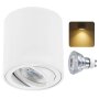 GU10 Aufbaustrahler weiß matt Aufbauspot 7W warmweiß | Deckenspots 230V Aluminium schwenkbar dimmbar