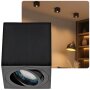 LED Aufbauspots schwenkbar schwarz eckig - Aufbaustrahler GU10 5W warmweiß |Aluminium Deckenspots