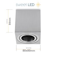 GU10 LED Aufbaustrahler Eckig Innenbereich - Aluminium...