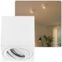 LED Aufbaustrahler weiß eckig - Aufbauspot GU10 5W warmweiß | Aluminium Deckenspots