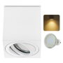 LED Aufbaustrahler weiß eckig - Aufbauspot GU10 5W warmweiß | Aluminium Deckenspots