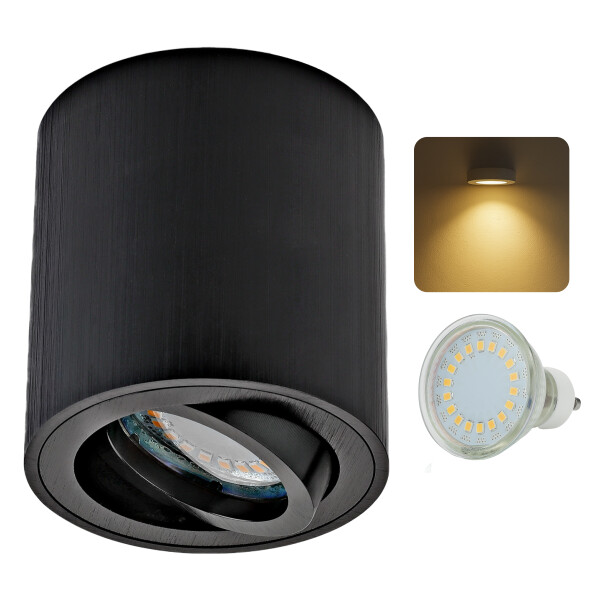 Sweet LED Aufbaustrahler schwarz Aufbauspot GU10 5W Aluminium Deckenspots 230V