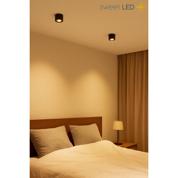 LED Aufbauspot GU10 Schwenkbar Schwarz | 5W Warmweiß 230V