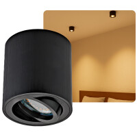 LED Aufbauspot GU10 Schwenkbar Schwarz Gebürstet |...