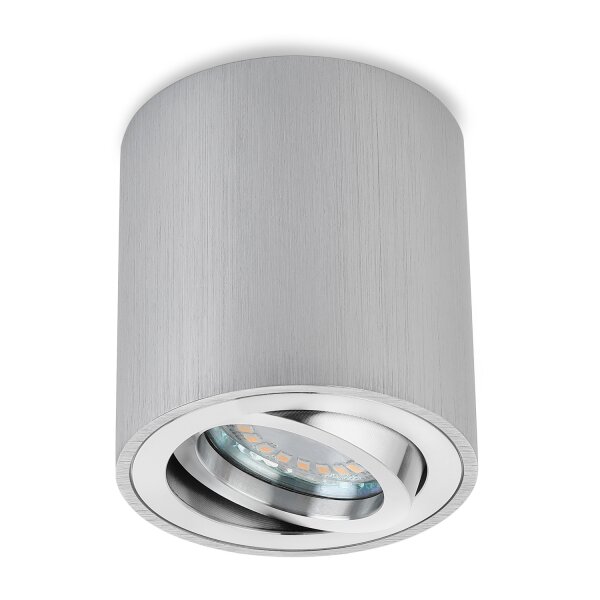 Sweet LED Aufbaustrahler 230V Alu gebürstet | GU10 Aufbauspot 5W warmweiß schwenkbar