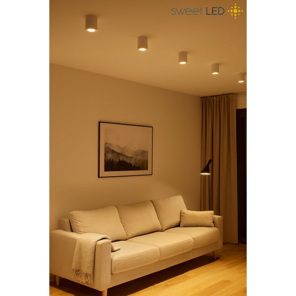 LED Aufbaustrahler weiß Aufbauspot GU10 5W warmweiß | Aluminium Deckenspots 230V