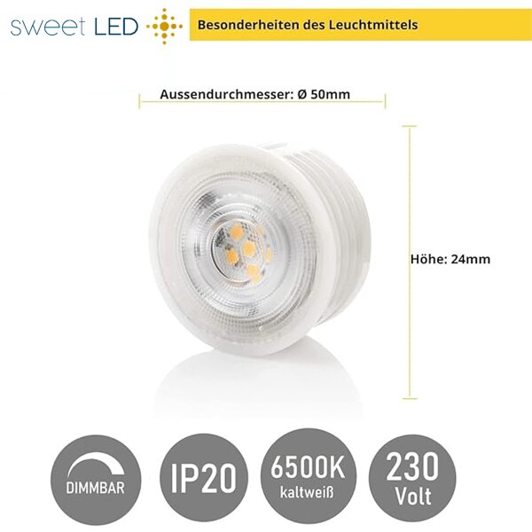 LED Modul 5W Dimmbar | 2er Set Leuchtmittel Kaltweiß 230V