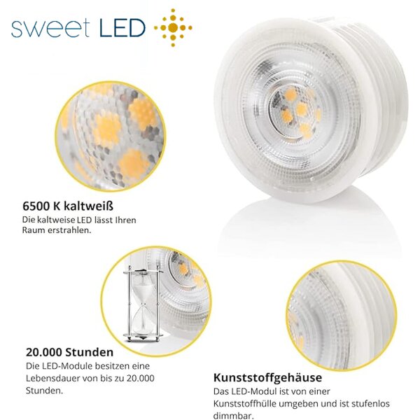 LED Modul 5W Dimmbar | 2er Set Leuchtmittel Kaltweiß 230V