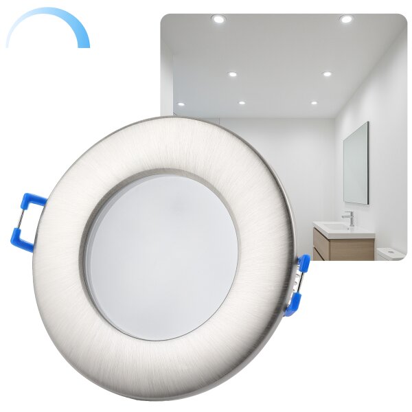 Bad IP44 Einbaustrahler 6,5W Dimmbar | Kaltweiß Flach Chrom