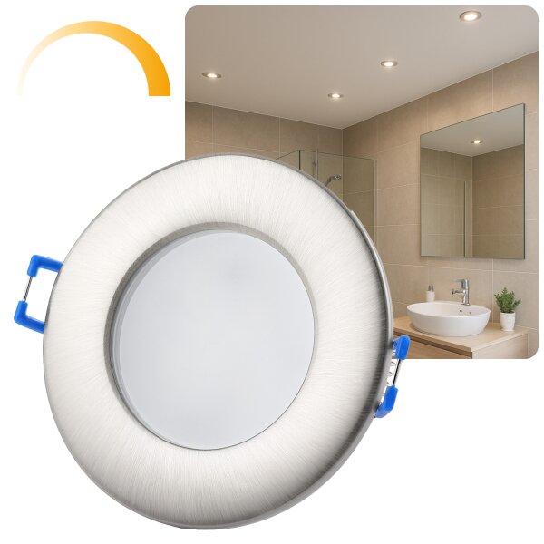 Bad IP44 Einbaustrahler Dimmbar | 6,5W Flach Chrom 230V 580lm