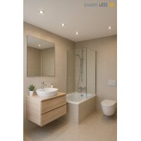 Bad IP44 Einbaustrahler Flach | Chrom warmweiß 6,5W...