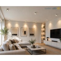 LED Aufbauspot Weiß matt | schwenkbar flach 230V...