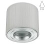 Alu Gebürstet LED Aufbaustrahler IP44 | Bad Deckenspot Rund | 230V Aufputz Deckenleuchte Flach 65mm