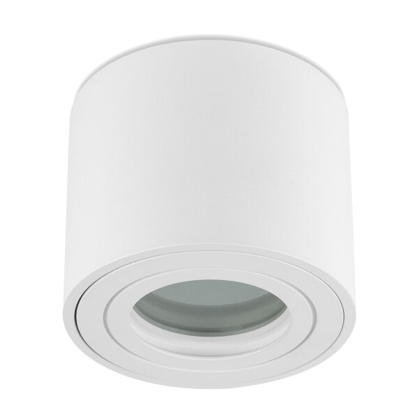 LED Aufbaustrahler IP44 Bad Weiß Matt | 230V Deckenspot Rund Aluminium | Deckenleuchte Aufputz Ø 80mm