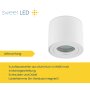 LED Aufbaustrahler IP44 Bad Weiß Matt | 230V Deckenspot Rund Aluminium | Deckenleuchte Aufputz Ø 80mm