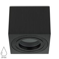 LED Aufbauspot Eckig IP44 Bad | Schwarz Gebürstet...