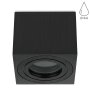 LED Aufbauspot Eckig IP44 Bad | Schwarz Gebürstet Quadratisch | 230V Deckenstrahler Aluminium 80mm